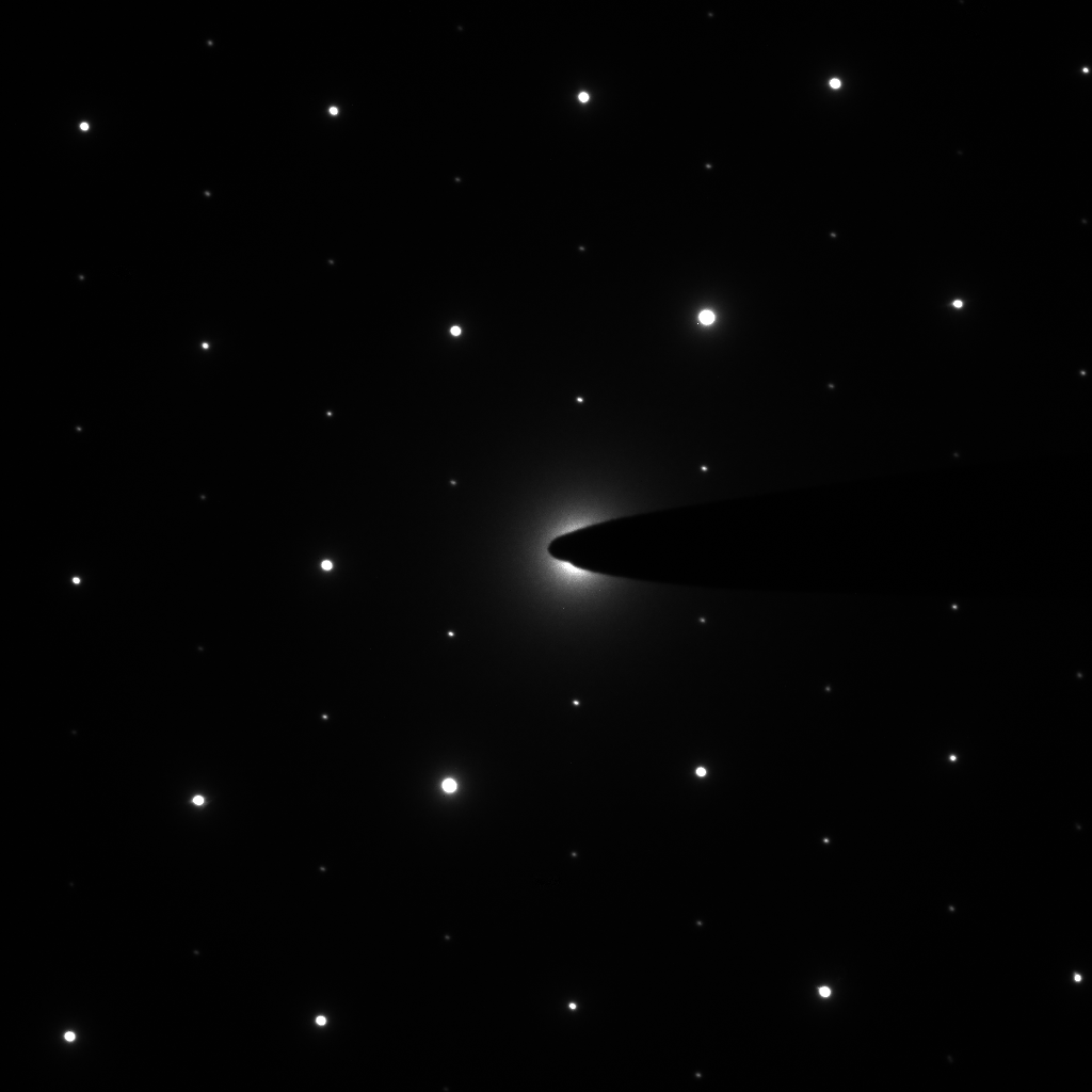 A selected-area diffraction pattern